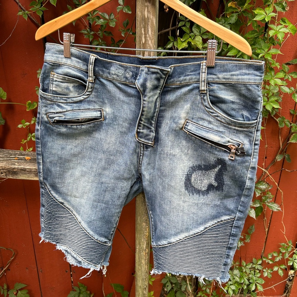 Balmain Biker Denim Shorts Men’s 36